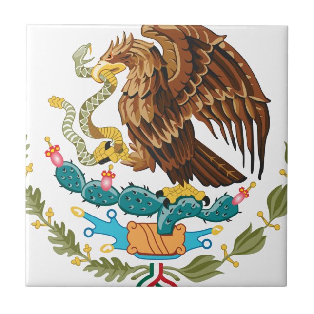 Escudo Nacional de México - Emblema Mexicano Kakelplatta (Framsidan)