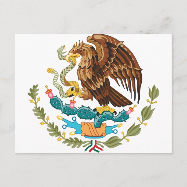 Escudo Nacional de México - Mexikanska Emblem Vykort (Framsida)