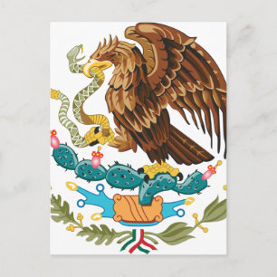 Escudo Nacional de México - Mexikanska Emblem Vykort
