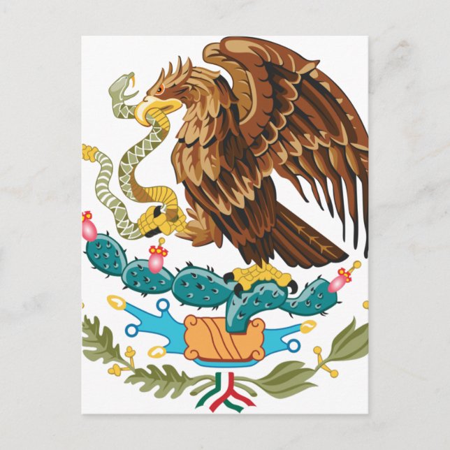Escudo Nacional de México - Mexikanska Emblem Vykort (Framsida)
