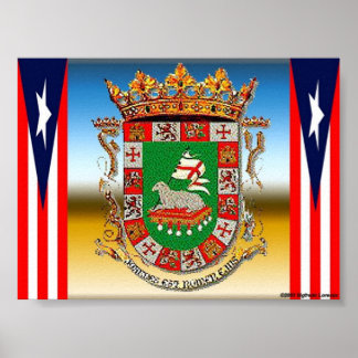 ESCUDO Y BANDERAS POSTER