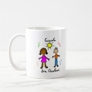 Escuela "skolar" mugganpassade kaffemugg