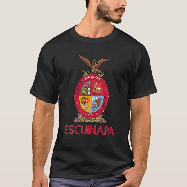 Escuinapa Sinaloa Estado De Mexiko Escudo Eagle Ag T Shirt (Framsida)