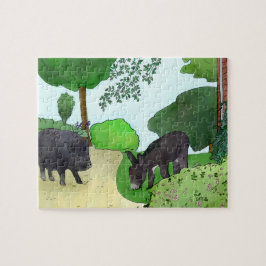 Esel und Schweinchen Puzzle Pussel