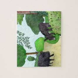 Esel und Schweinchen Puzzle Pussel