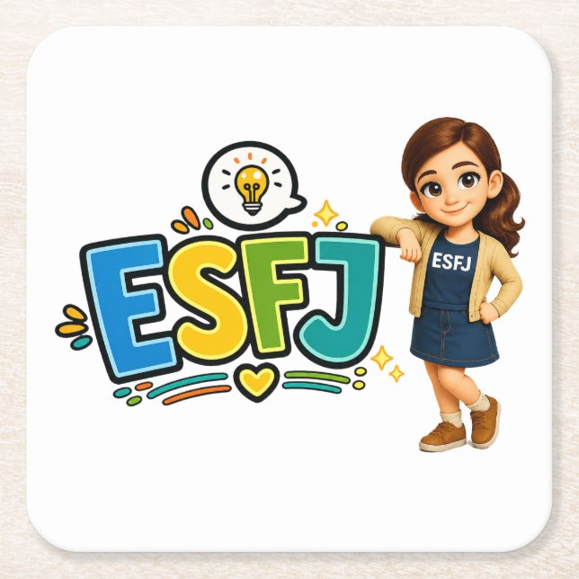 ESFJ — A Construtora de Conexões Underlägg Papper Kvadrat (Framsidan)