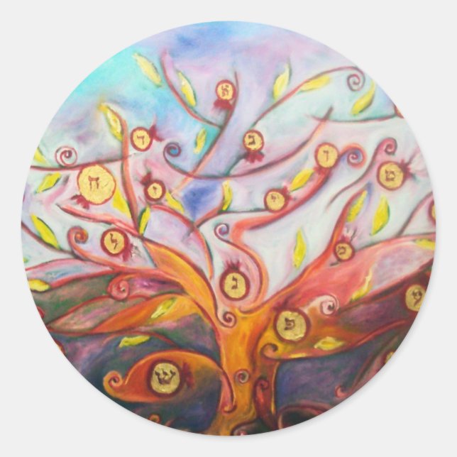 Eshet Chayil Runt Klistermärke (Framsida)