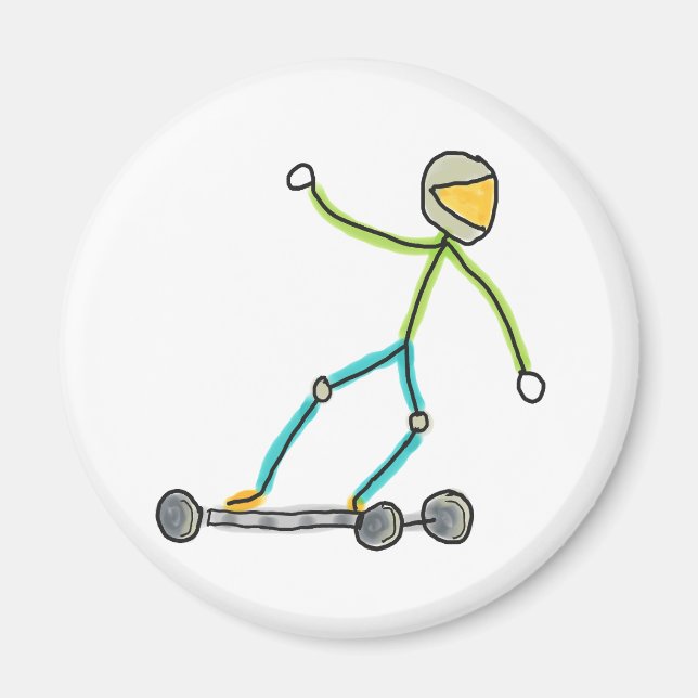 Esk8 Stickman Magnet (Framsidan)