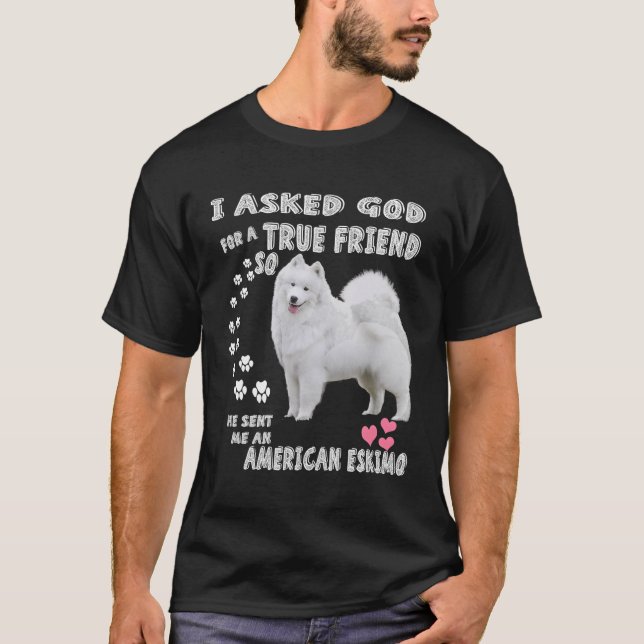 Eskie Mamma German Spitz Hund Eskie Hund American  T Shirt (Framsida)