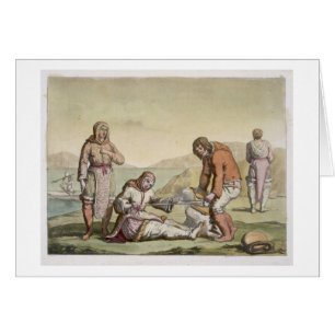 Eskimåer 1817 (färggravyr) hälsningskort