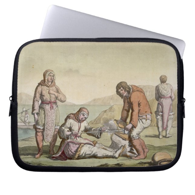 Eskimåer 1817 (färggravyr) laptop sleeve (Framsidan)