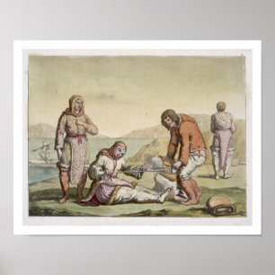 Eskimåer 1817 (färggravyr) poster