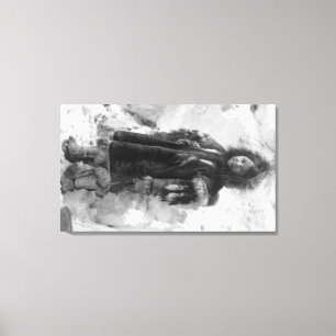 Eskimåflicka i en anorak i Nome, Alaska Canvastryck