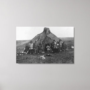 Eskimåiglooen nära Nome, Alaska fotograferar Canvastryck