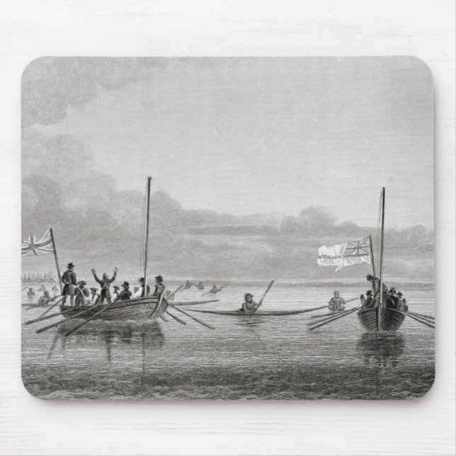 Eskimaux som är kommande in mot fartyg i musmatta (Framsidan)