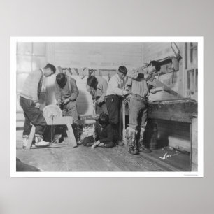 Eskimo Carpenters i Alaska 1904 Poster