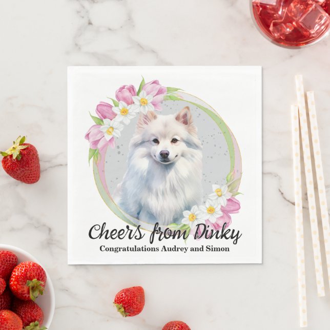 Eskimo Hund Bröllop Napkins with Hundar Photo Pappersservett (Insitu)