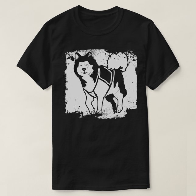 Eskimo Hund Husky Pullover T Shirt (Design framsida)