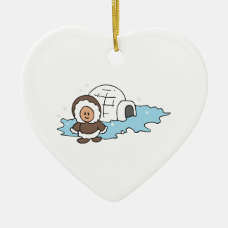 ESKIMO IGLOO JULGRANSPRYDNAD KERAMIK