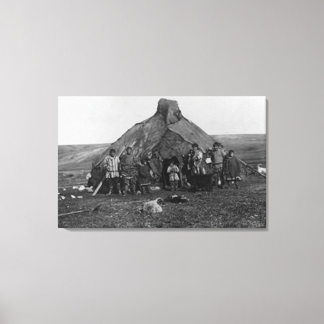 Eskimo Igloo Near Nome, Alaska-foto Canvastryck (Framsida)