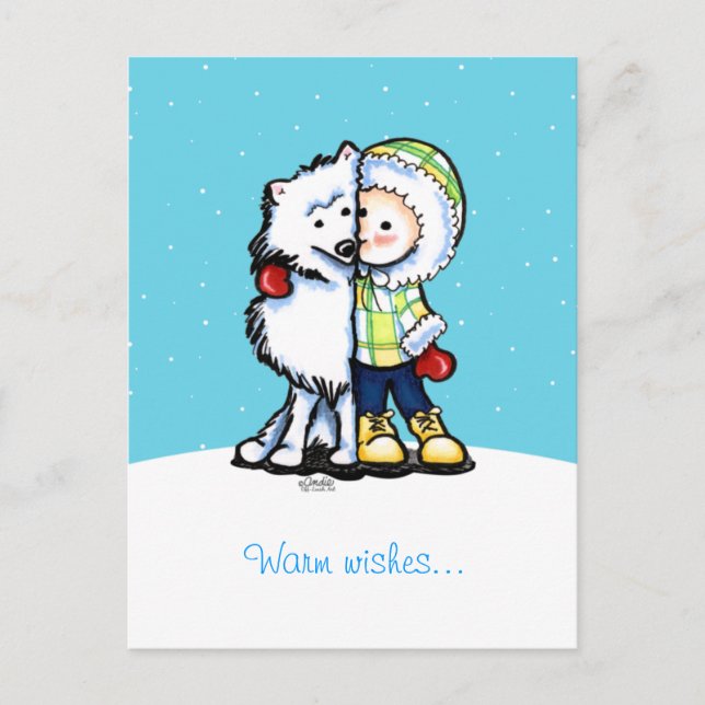 Eskimo Kisses Winter Vykort (Framsida)