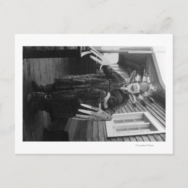 Eskimo Medicine Man och Sick Boy i Alaska Vykort (Framsida)