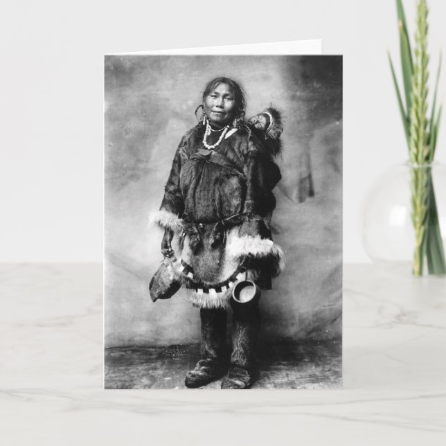 Eskimo Mor och Child Kort (Framsida)