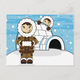 Eskimo- och Igloo-vykort Vykort
