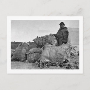 Eskimo Päls-återförsäljare i Nome, Alaska-foto Vykort