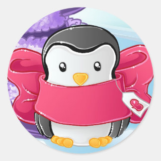 Eskimo Penguin-gåva Runt Klistermärke