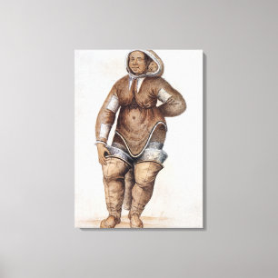 Eskimo Woman och Baby Canvastryck