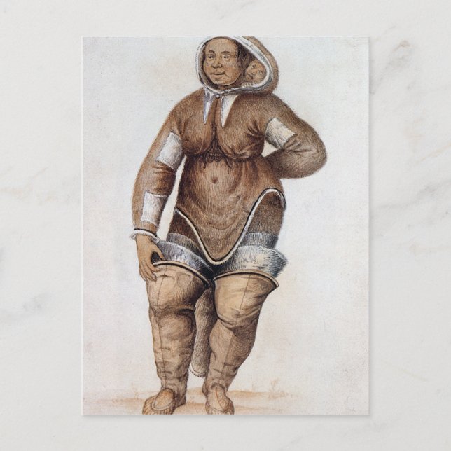 Eskimo Woman och Baby Vykort (Framsida)