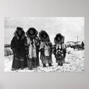 Eskimo Women in Alaska Photograph Poster