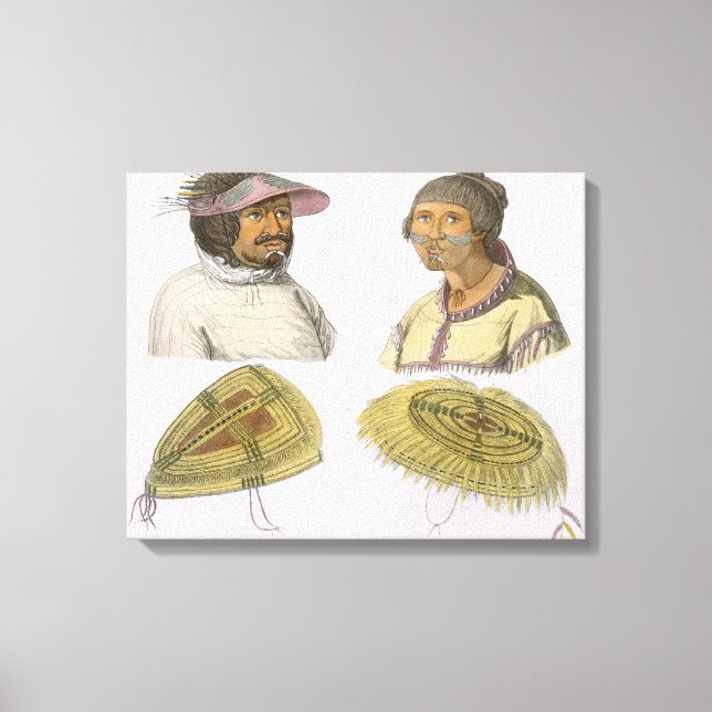 Eskimos från Nordamerika (färg engrave) Canvastryck (Framsida)