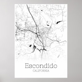 Eskonditiondo Karta - Kalifornien - City Karta Pos Poster