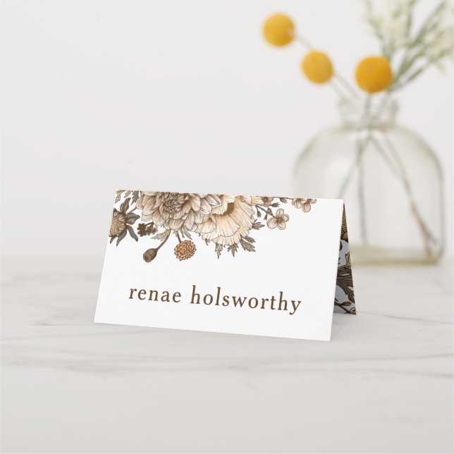 Eskort från Rustic boho, Woodland bröllop Placeringskort (Framsida)