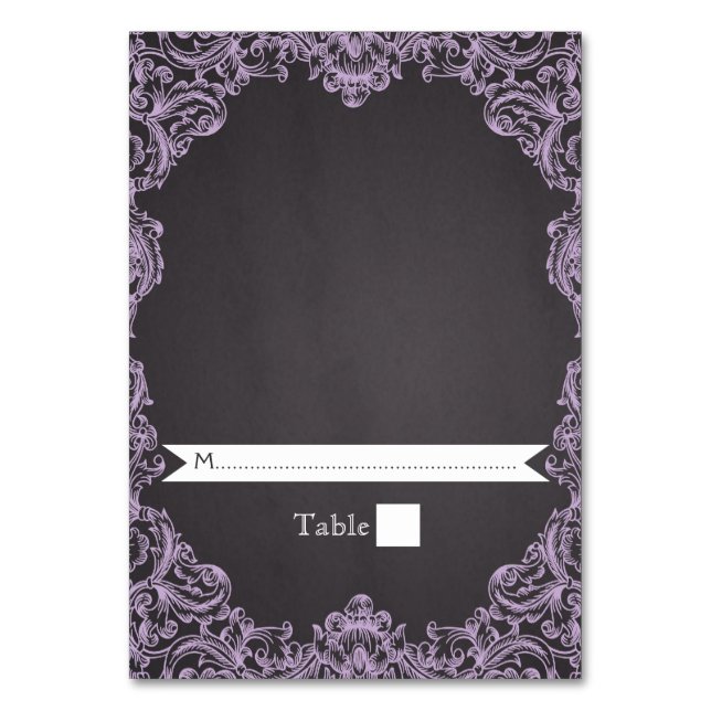 Eskort Lavender ram & chalkboard bröllop Bordsnummer (Framsidan)