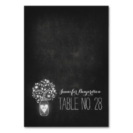 Eskort placerar kort i schalkboard Mason burk