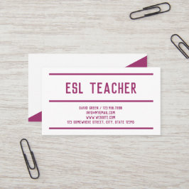 ESL English Teacher Visitkort