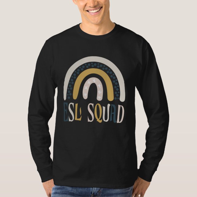 ESL Squad Teacher Crew Team Back To School Boho Ra T Shirt (Framsida)