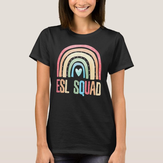 Esl Squad Teacher Crew Team Back to school Engelsk T Shirt (Framsida)