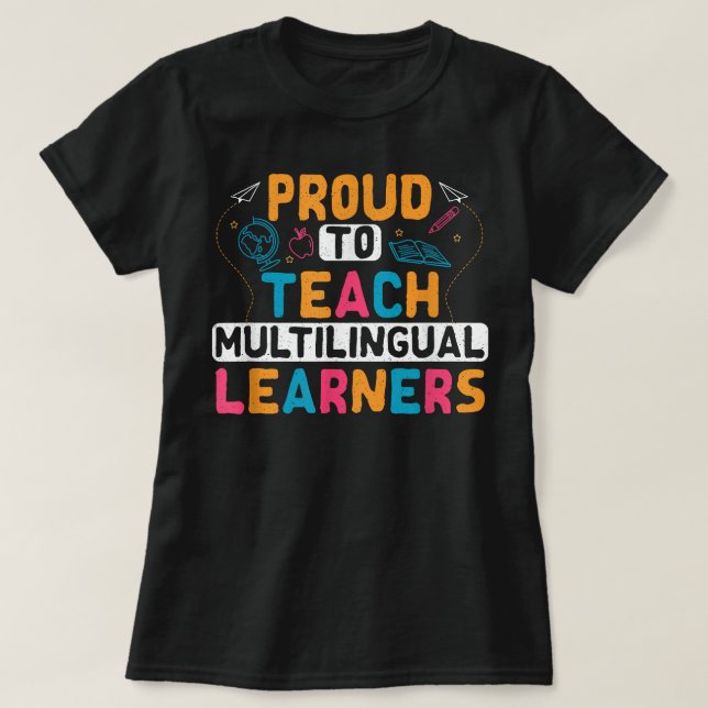 ESL Teach för flerspråkig lärarspråk T Shirt (Design framsida)