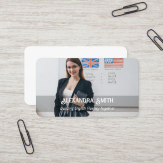 Esl Teacher Anpassningsbar Photo Visitkort