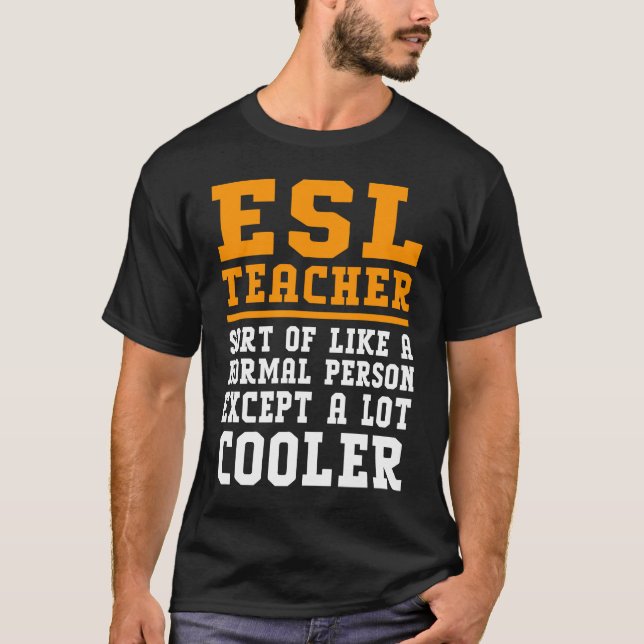 ESL Teacher Definition English Language Teacher T Shirt (Framsida)