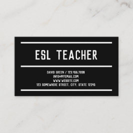 ESL Teacher Tutor Visitkort