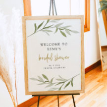 ESME Bohemian Greenery Guld Bröllopsfest Välkommen