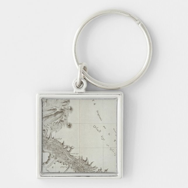 Esne, Egypten Fyrkantig Silverfärgad Nyckelring (Framsidan)