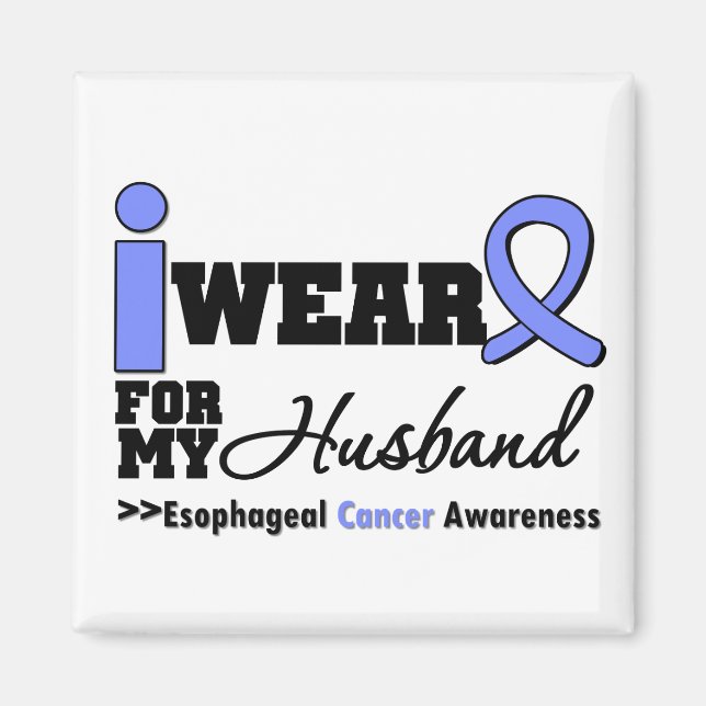 Esofagal Cancer Periwinkle Ribbon för min Make Magnet (Framsidan)