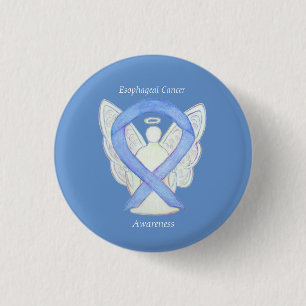 Esofageal Cancer Angel Awareness Ribbon Art Pin Knapp
