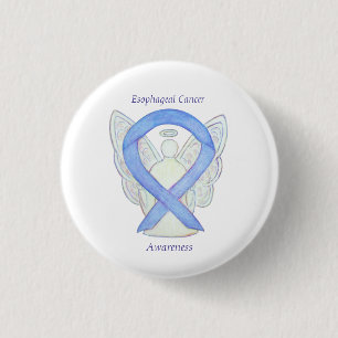 Esofageal Cancer Angel Medvetenhet Ribbon Art Pin Knapp